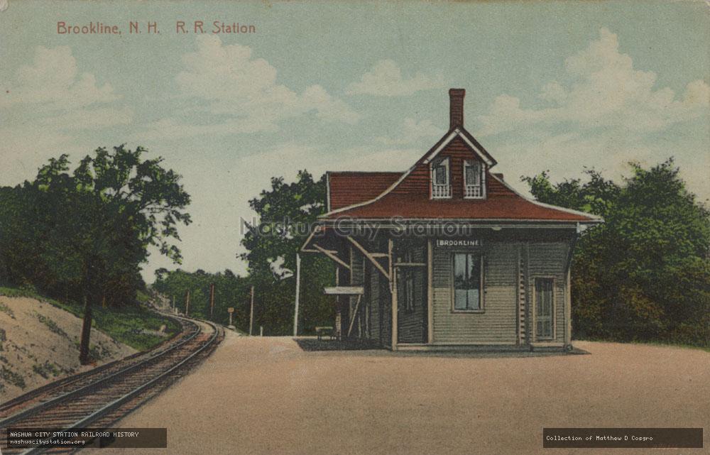 Postcard: Brookline, New Hampshire.  Railroad Station
